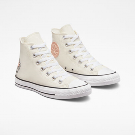 Chuck Taylor All Star Floral Embroidery-Egret/Cheeky Coral/Black